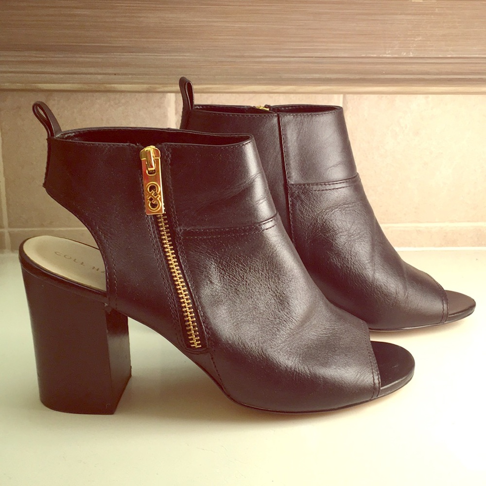 Cole Haan peep toe/heel booties